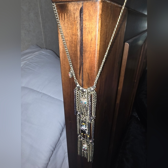 RARE VINTAGE BETSEY JOHNSON WOODLAND FRINGE NECKLACE - Picture 2 of 3